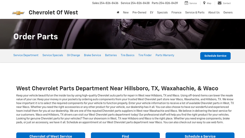 Order certified Chevrolet parts from Chevrolet of West auto parts hillsboro