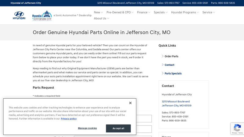 Order Hyundai Auto Parts in Jefferson City, MO jefferson auto parts