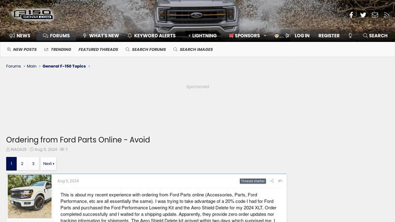 Ordering from Ford Parts Online - Avoid ford part online