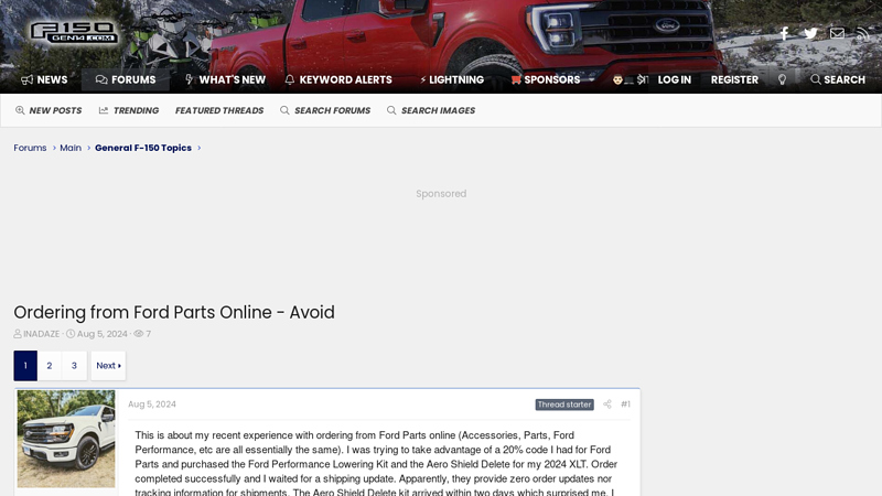Ordering from Ford Parts Online - Avoid ford oem parts online