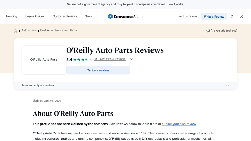 O'Reilly Auto Parts Reviews from Real Customers certifit auto parts san antonio