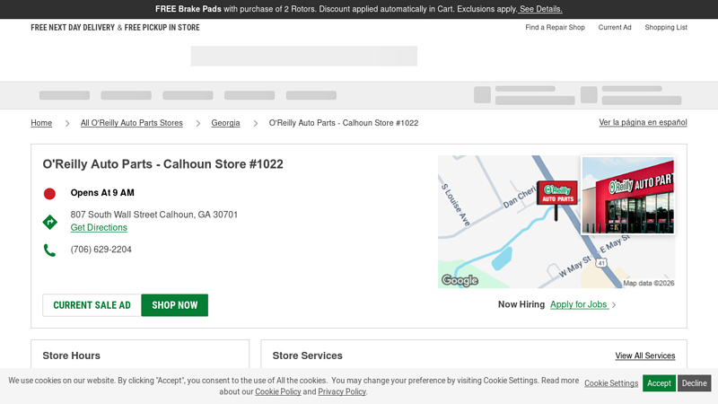 O'Reilly Auto Parts Store #1022 calhoun auto parts