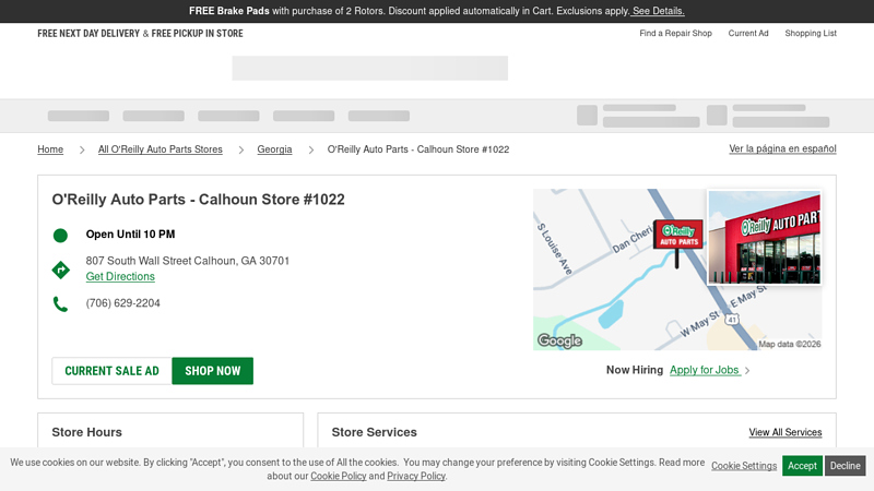 O'Reilly Auto Parts Store #1022 advance auto parts calhoun ga