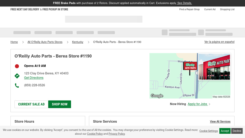 O'Reilly Auto Parts Store #1190 advance auto parts in berea kentucky