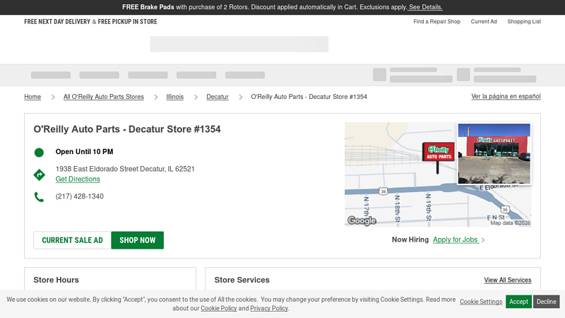 O'Reilly Auto Parts Store #1354 auto parts decatur il