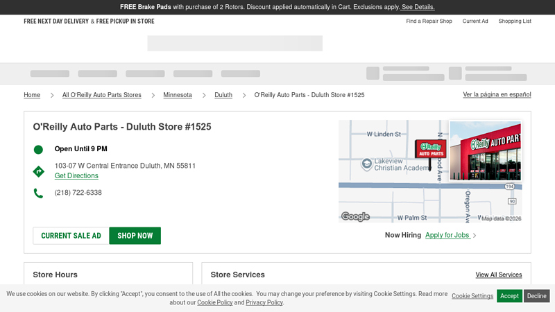 O'Reilly Auto Parts Store #1525 auto parts duluth