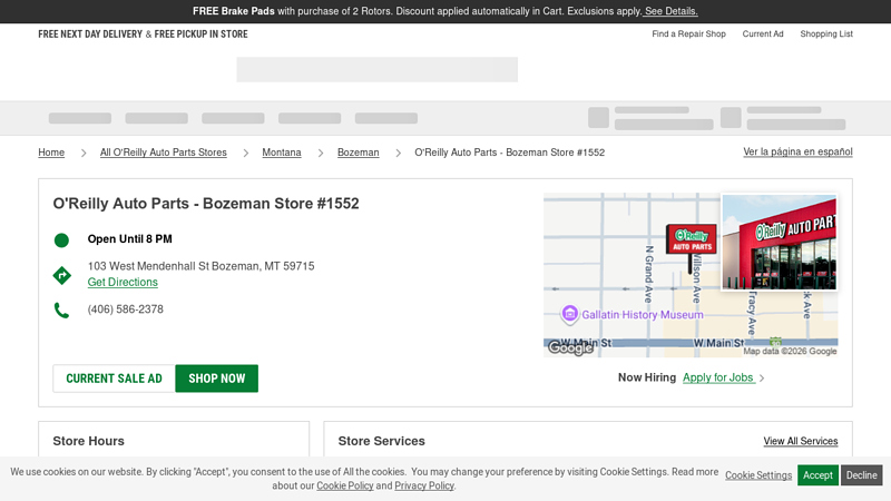 O'Reilly Auto Parts Store #1552 car parts bozeman