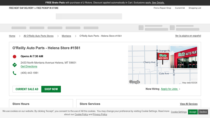 O'Reilly Auto Parts Store #1561 auto parts helena mt