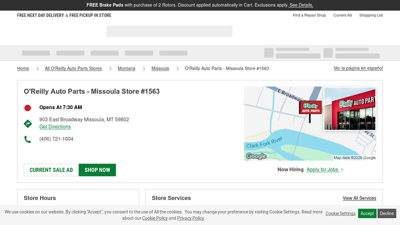 O'Reilly Auto Parts Store #1563 car parts missoula