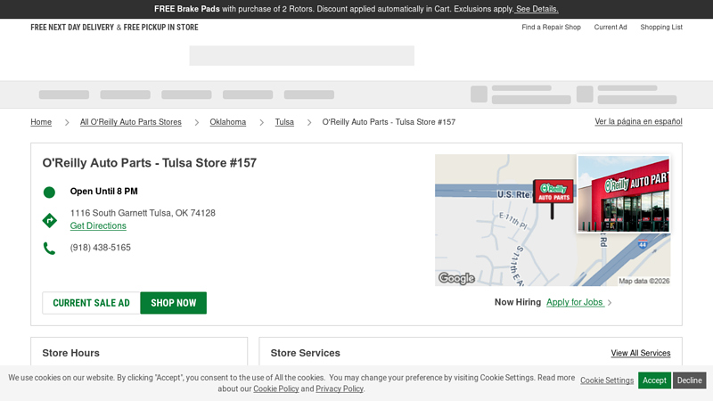 O'Reilly Auto Parts Store #157 o'reilly auto parts tulsa