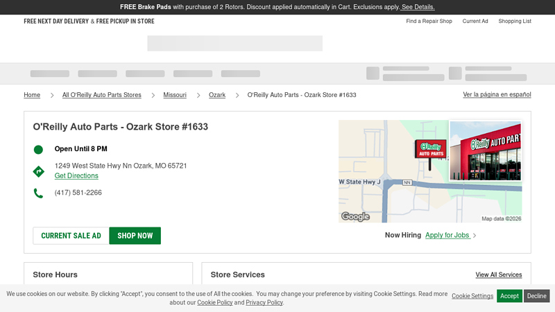 O'Reilly Auto Parts Store #1633 o'reilly auto parts ozark missouri