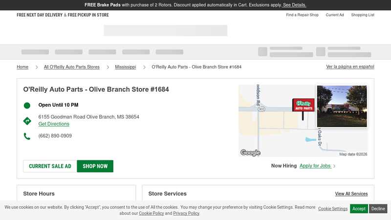 O'Reilly Auto Parts Store #1684 advance auto parts olive branch