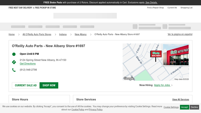 O'Reilly Auto Parts Store #1697 new albany auto parts