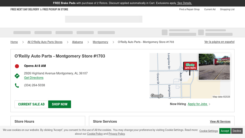 O'Reilly Auto Parts Store #1703 auto parts in montgomery