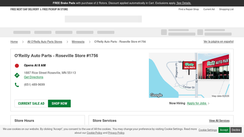 O'Reilly Auto Parts Store #1756 auto parts roseville