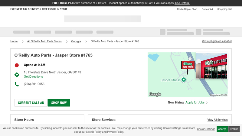 O'Reilly Auto Parts Store #1765 advance auto parts jasper ga