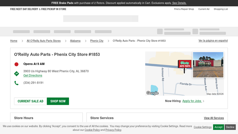 O'Reilly Auto Parts Store #1853 advance auto parts in phenix city alabama