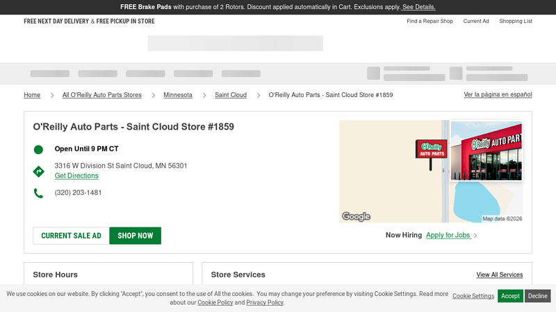 O'Reilly Auto Parts Store #1859 auto parts saint cloud