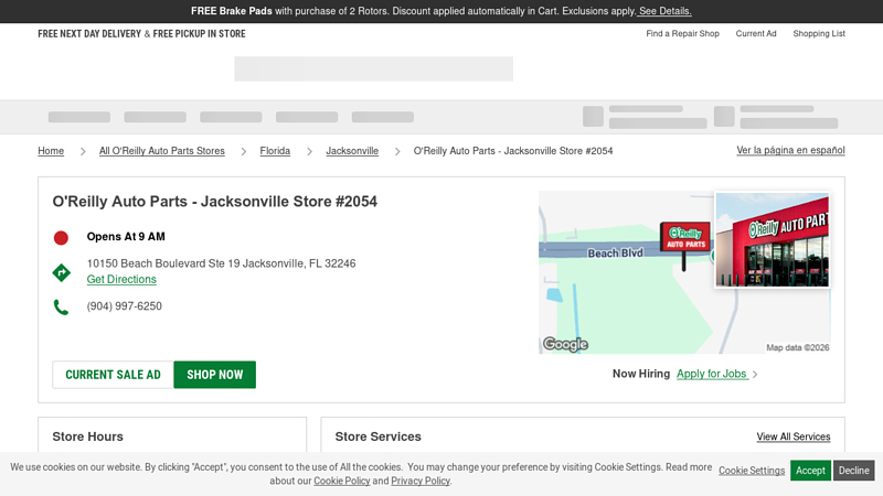 O'Reilly Auto Parts Store #2054 autozone auto parts jacksonville reviews