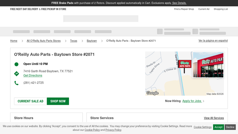 O'Reilly Auto Parts Store #2071 auto parts baytown