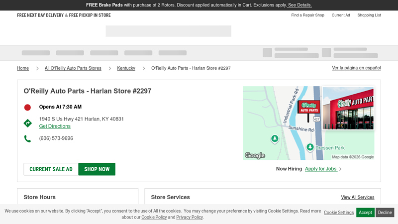 O'Reilly Auto Parts Store #2297 advance auto parts harlan ky