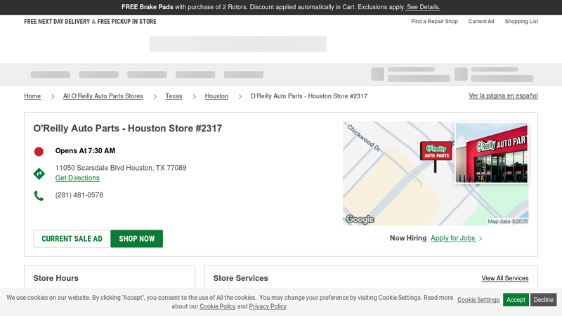 O'Reilly Auto Parts Store #2317 auto parts store houston