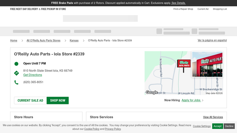 O'Reilly Auto Parts Store #2339 iola auto parts iola ks