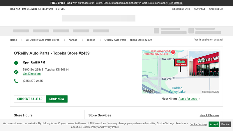 O'Reilly Auto Parts Store #2439 car parts topeka ks