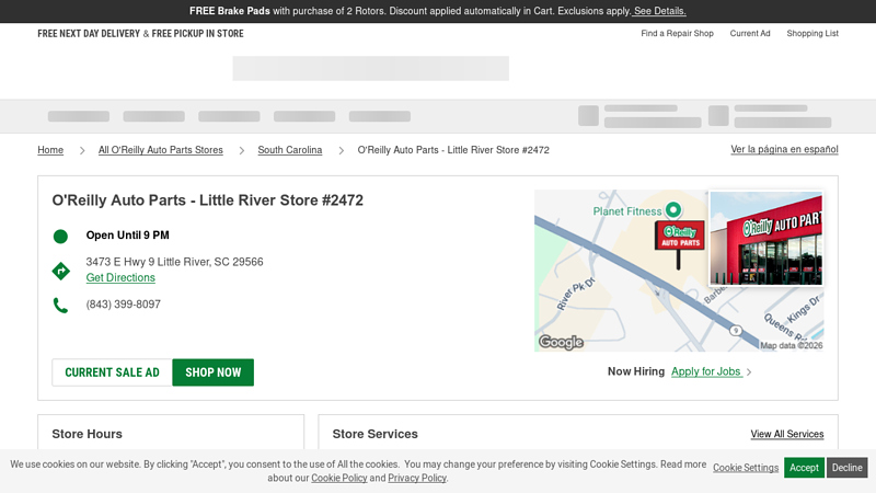 O'Reilly Auto Parts Store #2472 advance auto parts little river sc