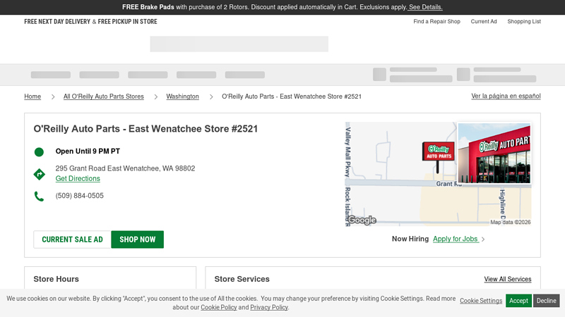 O'Reilly Auto Parts Store #2521 auto parts wenatchee