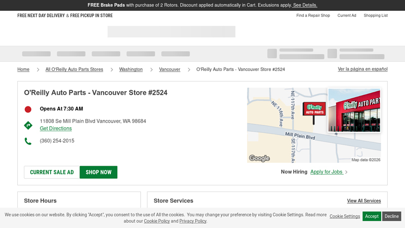 O'Reilly Auto Parts Store #2524 cost less auto parts vancouver wa