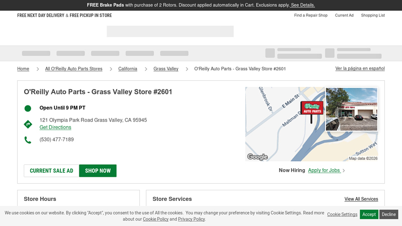 O'Reilly Auto Parts Store #2601 auto parts grass valley ca