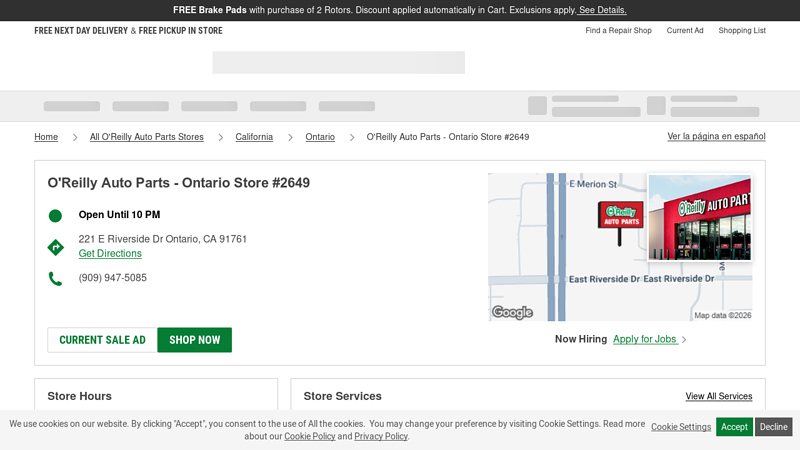 O'Reilly Auto Parts Store #2649 o'reilly auto parts ontario