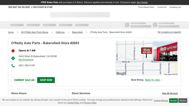 O'Reilly Auto Parts Store #2683 car parts bakersfield