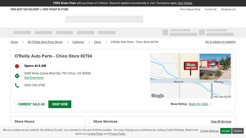 O'Reilly Auto Parts Store #2704 chico's auto parts