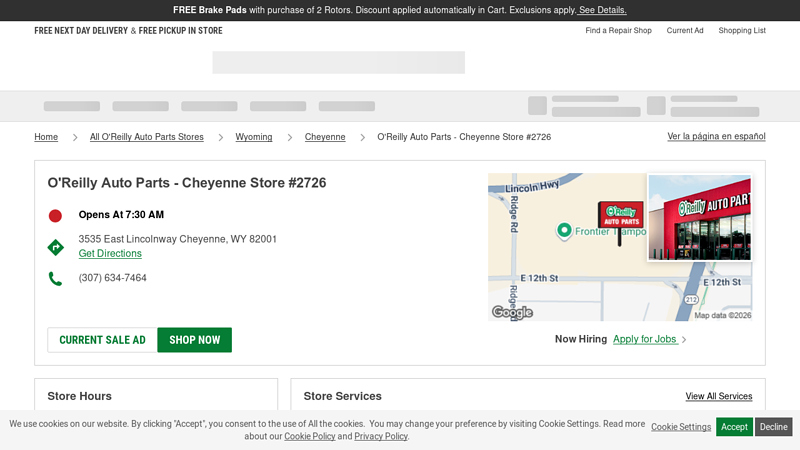 O'Reilly Auto Parts Store #2726 advance auto parts cheyenne