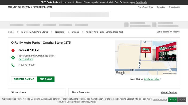 O'Reilly Auto Parts Store #275 auto parts store omaha