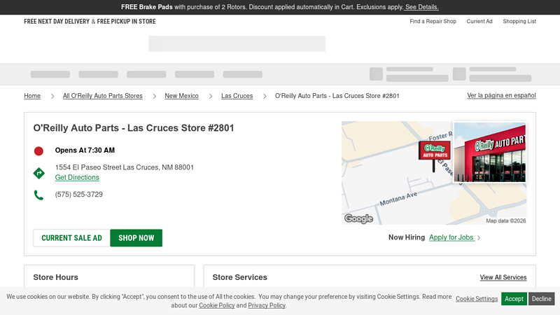 O'Reilly Auto Parts Store #2801 auto parts las cruces