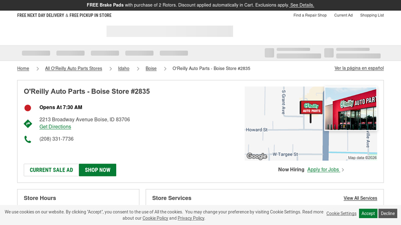 O'Reilly Auto Parts Store #2835 auto parts boise