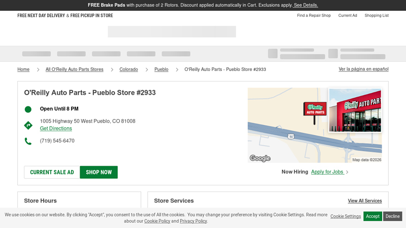 O'Reilly Auto Parts Store #2933 car parts pueblo co