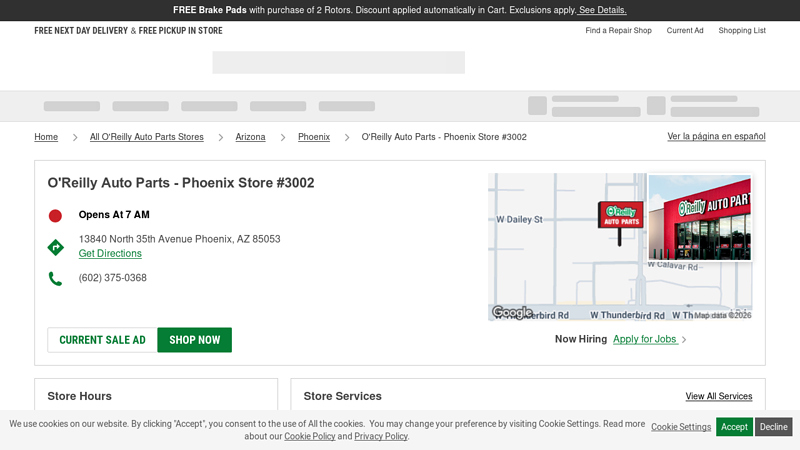 O'Reilly Auto Parts Store #3002 1st choice auto parts phoenix