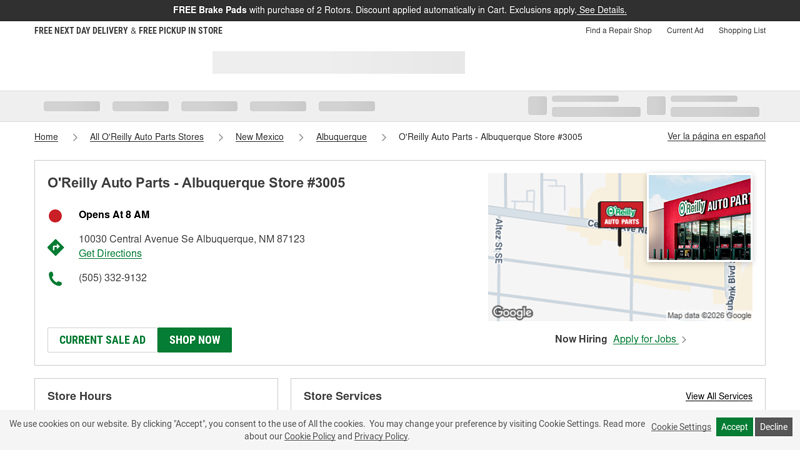 O'Reilly Auto Parts Store #3005 autozone auto parts albuquerque nm