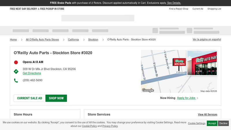 O'Reilly Auto Parts Store #3020 auto parts stockton ca