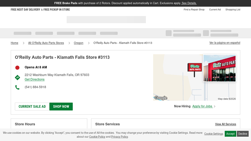 O'Reilly Auto Parts Store #3113 auto parts klamath falls