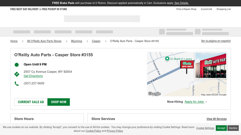 O'Reilly Auto Parts Store #3155 auto parts casper