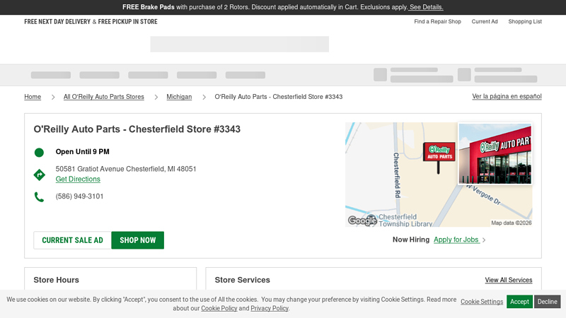 O'Reilly Auto Parts Store #3343 chesterfield auto parts near me