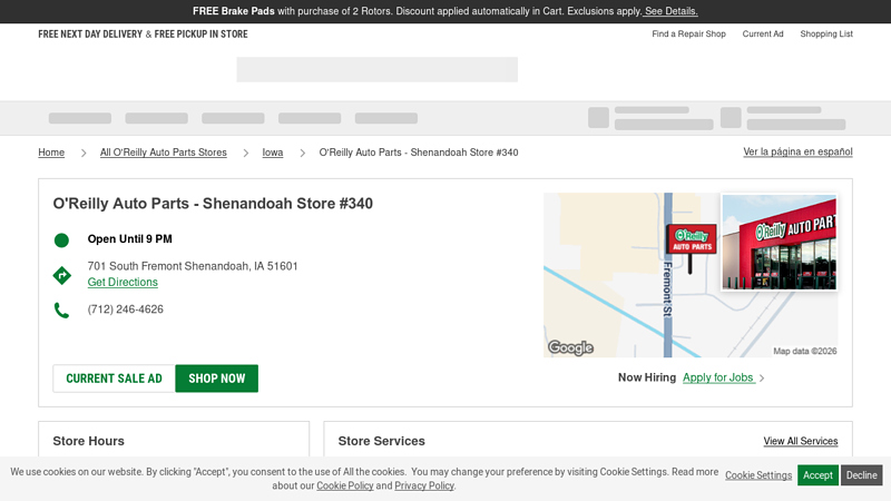 O'Reilly Auto Parts Store #340 shenandoah auto parts