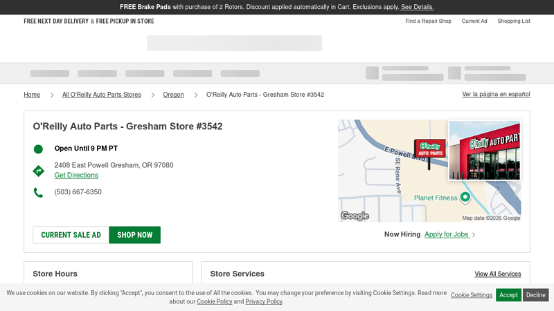 O'Reilly Auto Parts Store #3542 auto parts gresham