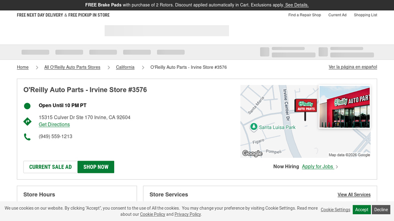 O'Reilly Auto Parts Store #3576 truck parts nearby