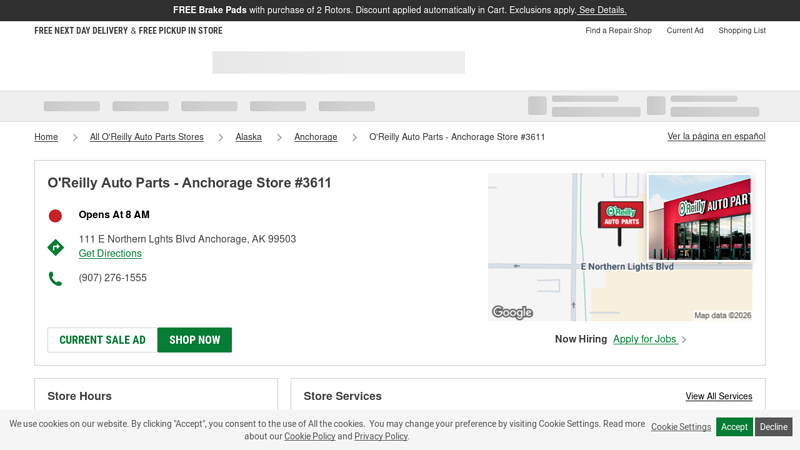 O'Reilly Auto Parts Store #3611 car parts anchorage